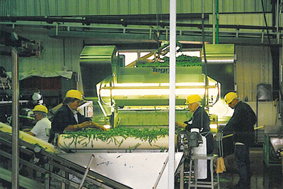 Men working on a product line